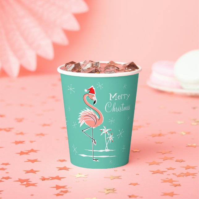 Gobelets En Papier Flamant rose de Noël Joyeux Noël (Insitu)