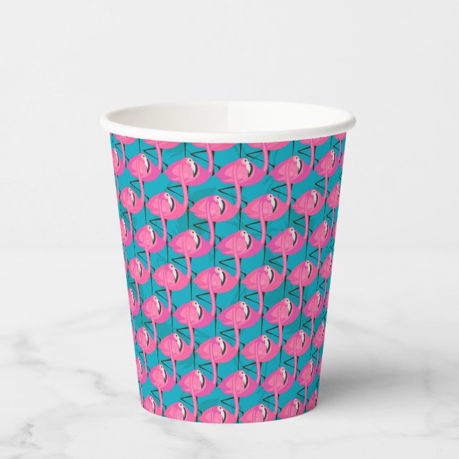 Gobelets En Papier Flamants roses néon (Gauche)