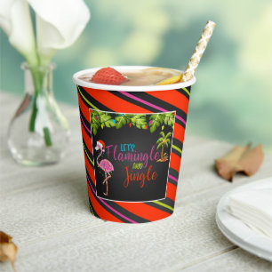 Gobelets En Papier Flamingle & Jingle Christmas Party tasses en papie