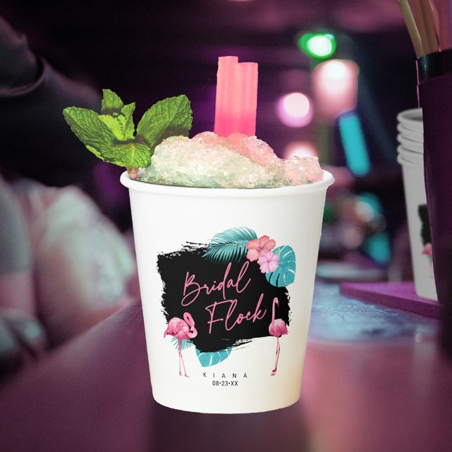 Gobelets En Papier Flamingo Bachelorette Trousseau ID930 (Créateur téléchargé)