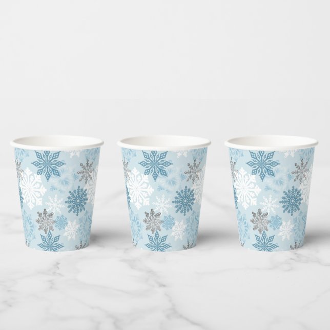 Gobelets En Papier Flèches de neige Icy Blue Winter (Multi)