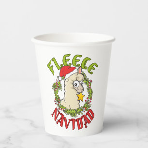 Gobelets En Papier Fleece Navidad Drôle d'Alpaga de Noël