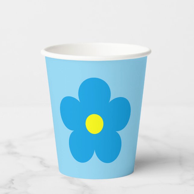 Gobelets En Papier Fleur bleue (Recto)