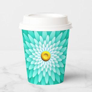 Gobelets En Papier Fleur bleue Mandala-68566