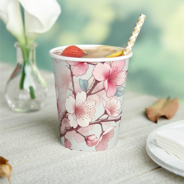 Gobelets En Papier Fleur de Cerisier (Insitu)
