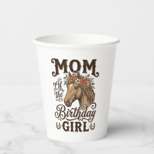 Gobelets En Papier Fleur de cheval occidental vintage pour l'annivers