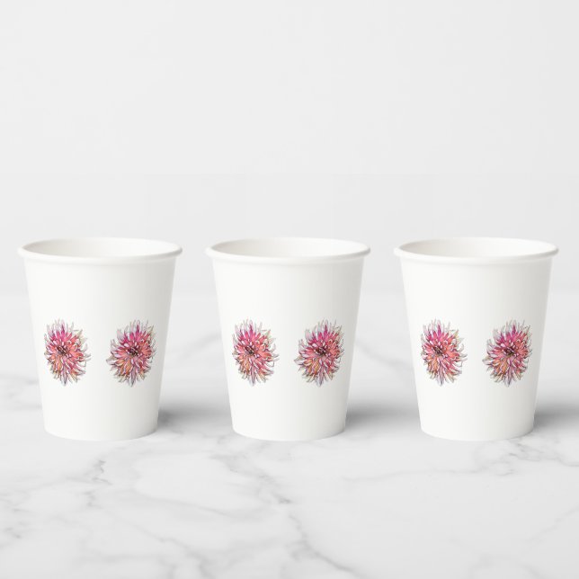 GOBELETS EN PAPIER FLEUR DE DAHLIA (Multi)