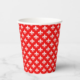 Gobelets En Papier Fleur de lis rouge blanc