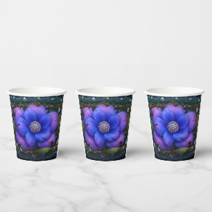 Gobelets En Papier Fleur Luxueuse Avec Cadre Orné