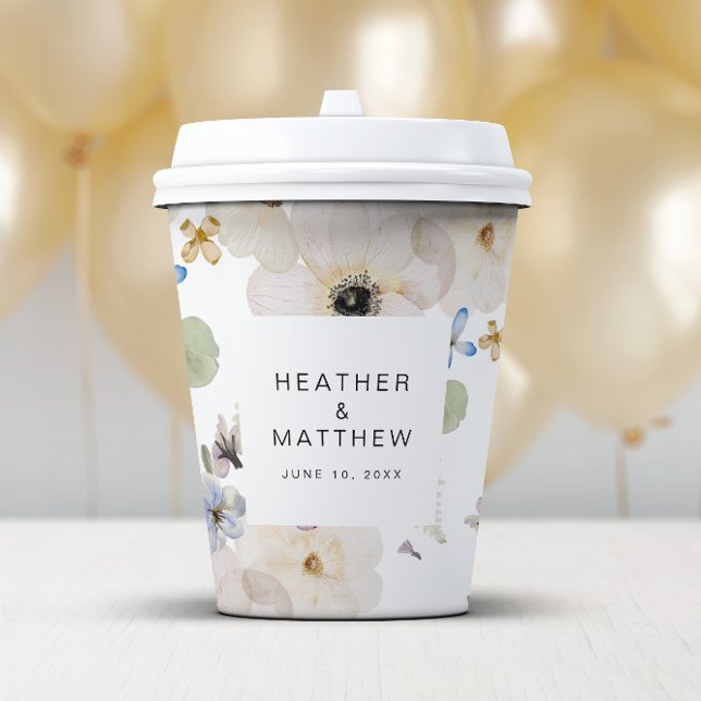 Gobelets En Papier Fleur Moderne (Modern Floral Watercolor Paper Cups by Painted Paperie
)