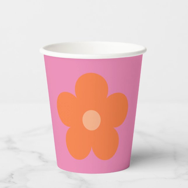 Gobelets En Papier Fleur rose (Recto)