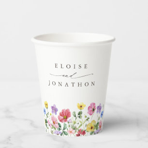 Gobelets En Papier Fleur sauvage Rustic Chic Floral Mariage campagnar