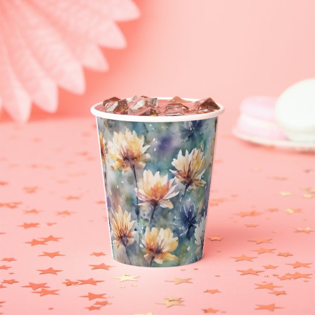 Gobelets En Papier Fleuris colorés (Insitu)