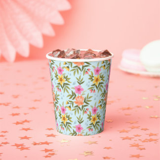 Gobelets En Papier Fleurs à main colorées