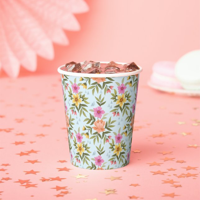 Gobelets En Papier Fleurs à main colorées (Insitu)