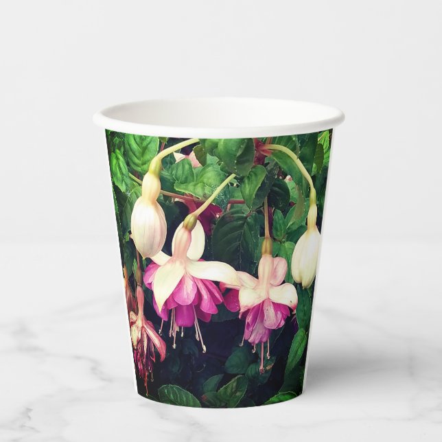 Gobelets En Papier Fleurs crème de cand pourpre (Recto)