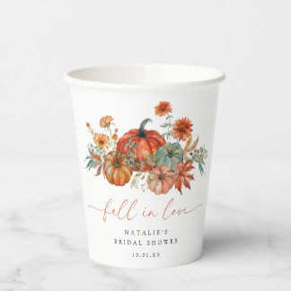 Gobelets En Papier Fleurs d'amour Floral Pumpkin Bridal Shower