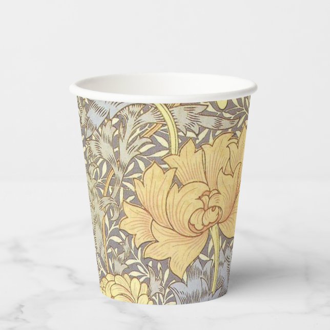 Gobelets En Papier Fleurs de chrysanthème de William Morris (Recto)