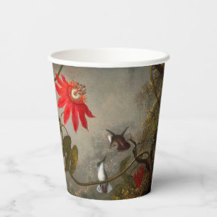 Gobelets En Papier Fleurs de passion avec tête de colibris