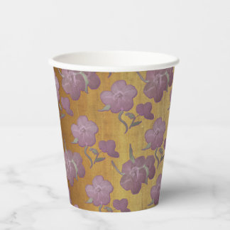 Gobelets En Papier Fleurs de prunes poussiéreuses à l'edwardienne sur