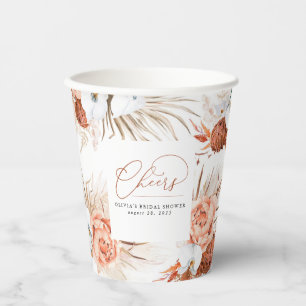 Gobelets En Papier Fleurs de terre cuite Orchidées blanches et laito