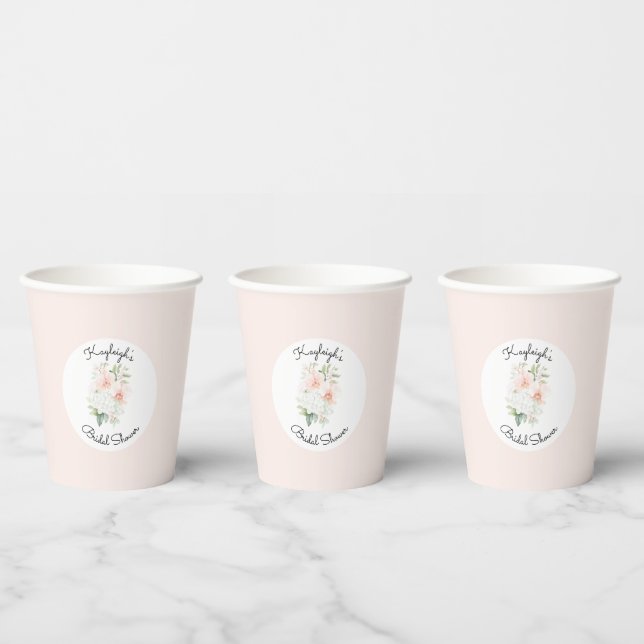 Gobelets En Papier  Fleurs d'Orchidée Rose Pêche Blush Mariage  (Multi)
