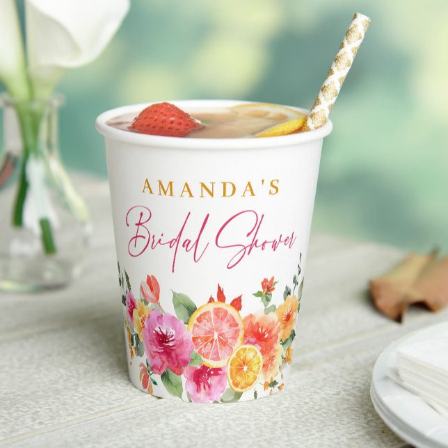 Gobelets En Papier Fleurs lumineuses festives tranche de citron Showe (Créateur téléchargé)