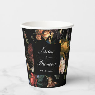 Gobelets En Papier Fleurs Romantiques Sombres et Hollande Mariage Dou