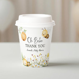 Gobelets En Papier Fleurs Rustiques Oh Babee Honey Bee Baby Shower