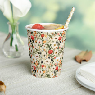 Gobelets En Papier Fleurs sauvages colorées de Cottage Meadow #