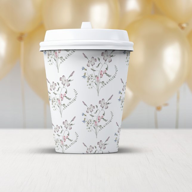 Gobelets En Papier Fleurs sauvages pastel (Pastel Wildflowers Paper Cups by Painted Paperie
)
