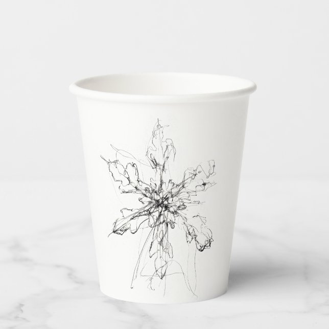 Gobelets En Papier Flocon de neige unique délicat (Recto)