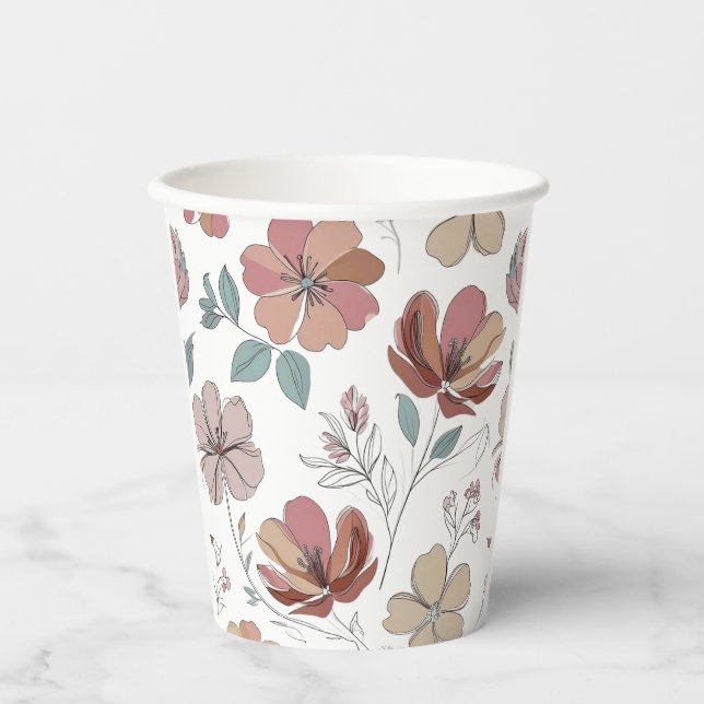 Gobelets En Papier Floral (Recto)