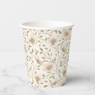 Gobelets En Papier Floral Printemps Pâques Baby shower Vintage