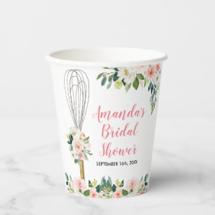 Gobelets En Papier Floral rose Bientôt être fouetté Fête des mariées