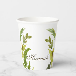 Gobelets En Papier Flore vert professionnel tendance minimaliste