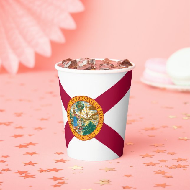 Gobelets En Papier Floridian Flag, Flag of Florida (Insitu)