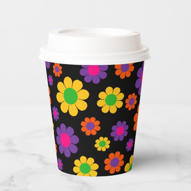 Gobelets en papier Flower Power (Recto)