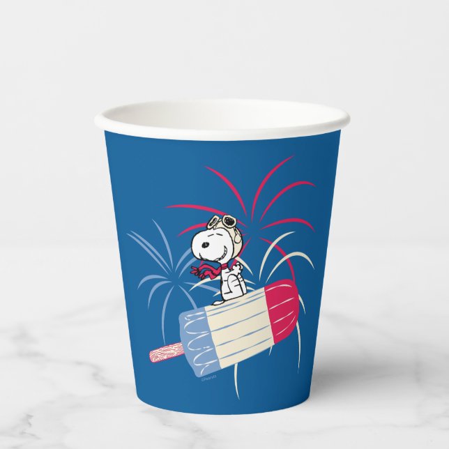 Gobelets En Papier Flying Ace Snoopy on Ice Pop (Recto)