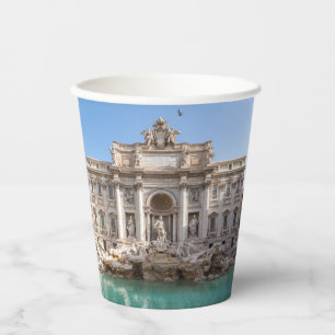 Gobelets En Papier Fontaine de Trevi tôt le matin - Rome, Italie