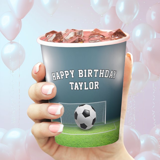 Gobelets En Papier Football de terrain de football sport heureux anni (Soccer Field Football Sports Happy Birthday Paper Cups)