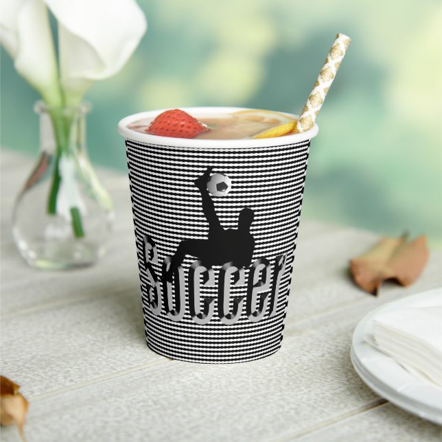 Gobelets En Papier Football Le Jeu, Coupes De Papier (Insitu)