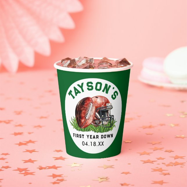 Gobelets En Papier Football première année bas 1er anniversaire (Insitu)