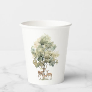 Gobelets En Papier Forêt d'animaux des bois   Baby shower de la famil