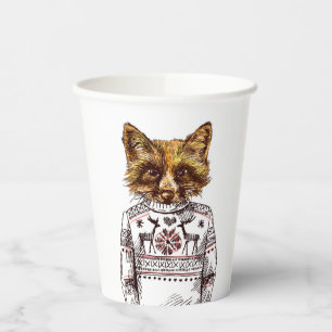 Gobelets En Papier Foxy habillé Fox
