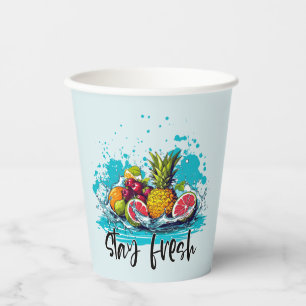 Gobelets En Papier Fraîcheur - Été - Aquarelle Fruits tropicaux