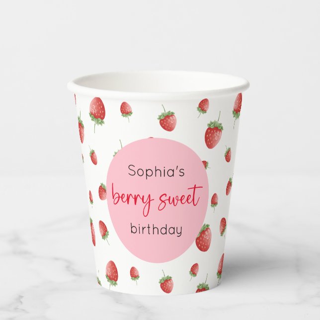 Gobelets En Papier Fraise Birthday Berry Sweet (Recto)