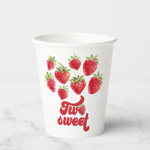 Gobelets En Papier Fraise deux doux 2e anniversaire