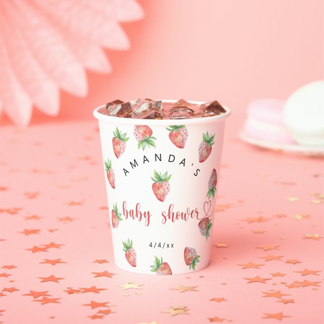 Gobelets En Papier Fraises - Baby shower (Insitu)