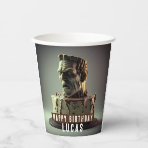 Gobelets En Papier Frankenstein Head Anniversaire Gâteau au chocolat